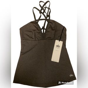 Alo yoga peace bra tank S stormy heather